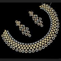 NAFJ Designer 2-Tone Plated  American DiamondsNecklace Set