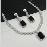 NAFJ Party Wear Silver Plated Austrian Stone Necklace Set