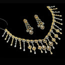 NAFJ Party Wear 2 Tone Plated  Embellished with American Diamonds Necklace Set
