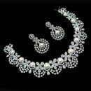 NAFJ Party Wear Silver Plated Austrian Stone Necklace Set