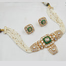 NAFJ Ethnic Gold Plated  Pearl & Polki Kundan Choker for Parties & Functionsc Necklace Set