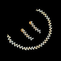 NAFJ Elegant 2 Tone Plated Austrian Stones Necklace Set