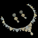 NAFJ Elegant 2 Tone Plated Austrian Stones Necklace Set