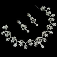 NAFJ Elegant Silver Plated Austrian Stones Necklace Set