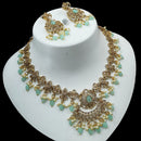NAFJ Elegant Gold Plated Crystal Stones And Beads Necklace Set