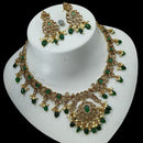 NAFJ Elegant Gold Plated Crystal Stones And Beads Necklace Set