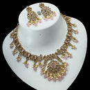 NAFJ Elegant Gold Plated Crystal Stones And Beads Necklace Set