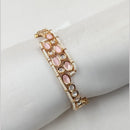 NAFJ Designer Gold Plated Polki Kundan Openable Bracelet