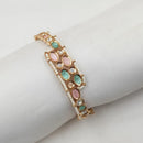 NAFJ Designer Gold Plated Polki Kundan Openable Bracelet