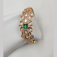 NAFJ Designer Gold Plated Polki Kundan Openable Bracelet