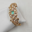 NAFJ Designer Gold Plated Polki Kundan Openable Bracelet