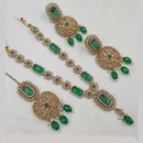 NAFJ Gold Plated Elegant Ethnic Crystal And Beads Necklace Set