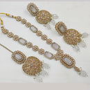 NAFJ Gold Plated Elegant Ethnic Crystal And Beads Necklace Set