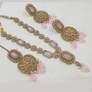 NAFJ Gold Plated Elegant Ethnic Crystal And Beads Necklace Set