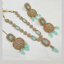 NAFJ Gold Plated Elegant Ethnic Crystal And Beads Necklace Set