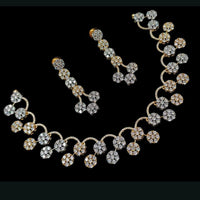 NAFJ Elegant 2 Tone Plated Austrian Stones Necklace Set