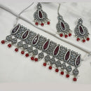 NAFJ Elegant Ethnic Crystal And Beads Choker Necklace Set