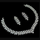 NAFJ Glamorous Silver Plated American Diamond Necklace Set
