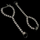 NAFJ Elegant Silver Plated Crystal Stone Hand Harness