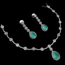 NAF Silver-Plated American Diamonds Weddings & Parties Necklace Set