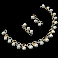 NAF 2 Tone-Plated American Diamonds Weddings & Parties Necklace Set