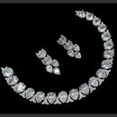 NAF Silver-Plated American Diamonds Weddings & Parties Necklace Set