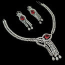 NAF Silver-Plated American Diamonds Weddings & Parties Necklace Set