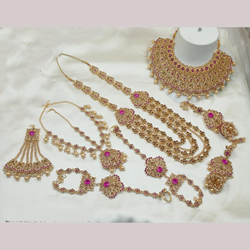 NAFJ Gold Plated Austrian Stone Bridal Set