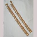 NAFJ Gold Plated Crystal Stone And Pearl Payal / Anklet