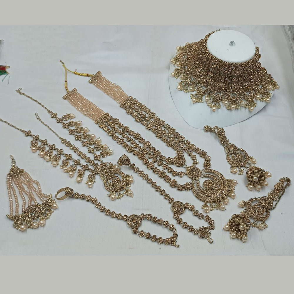 NAFJ Gold Plated Austrian Stone Bridal Set