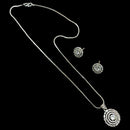 NAFJ Silver Plared American Diamond Chain Pendant Set