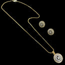NAFJ Gold Plated American Diamond Chain Pendant Set