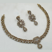 NAFJ Mehndi Plated American Diamond Necklace Set