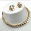 NAFJ Gold Plated Kundan Stone Necklace Set