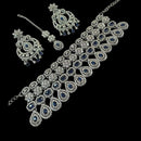 NAFJ Silver Plated American Diamond Necklace Set