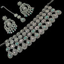NAFJ Silver Plated American Diamond Necklace Set