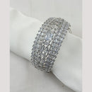 NAFJ Silver Plated American Diamond Openable Bracelet