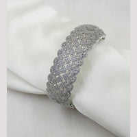 NAFJ Silver Plated American Diamond Openable Bracelet