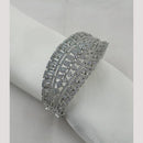 NAFJ Silver Plated American Diamond Openable Bracelet