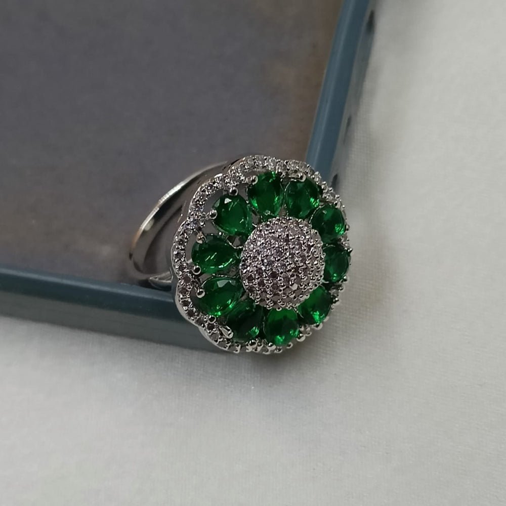 NAFJ  Elegant American Diamond Ring Perfect for Weddings & Parties