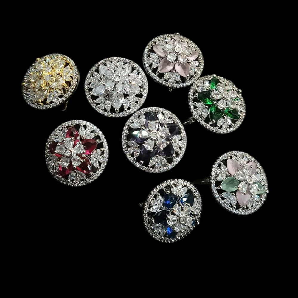 NAFJ  Elegant American Diamond Ring Perfect for Weddings & Parties