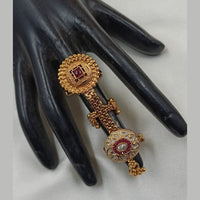 NAFJ  Luxe Gold Plated with Pota Stone Meenakari Glow Ring