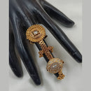 NAFJ  Luxe Gold Plated with Pota Stone Meenakari Glow Ring