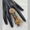 NAFJ  Luxe Gold Plated with Pota Stone & Pearls Glow Ring