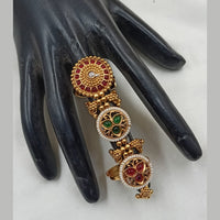NAFJ  Luxe Gold Plated with Pota Stone & Pearls Glow Ring