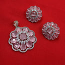 NAFJ  Silver Plated American Diamonds Glam Glitz Pendant Set