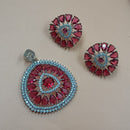 NAFJ  Silver Plated American Diamonds Glam Glitz Pendant Set