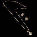 NAFJ Signature Shine Gold Plated American Diamonds Chain Pendant Set