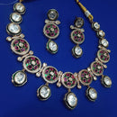 NAFJ Timeless Treasure Gold Plated Kundan Stone Meenakari Necklace Set