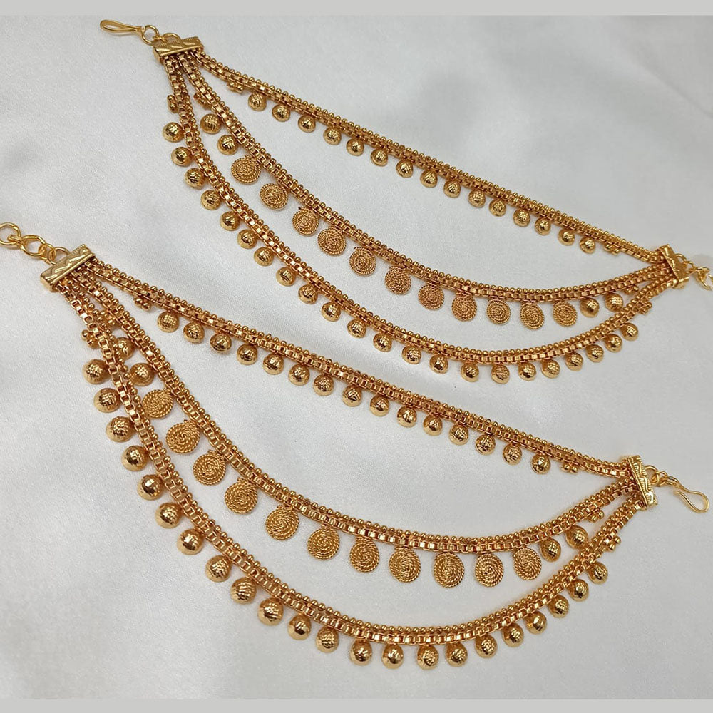 NAFJ Gold Plated  Stylish and Classic Indian Jewelry for Ethnic Wear Kanchain
